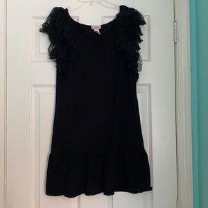 Candies lace sleeve sweater dress black dress